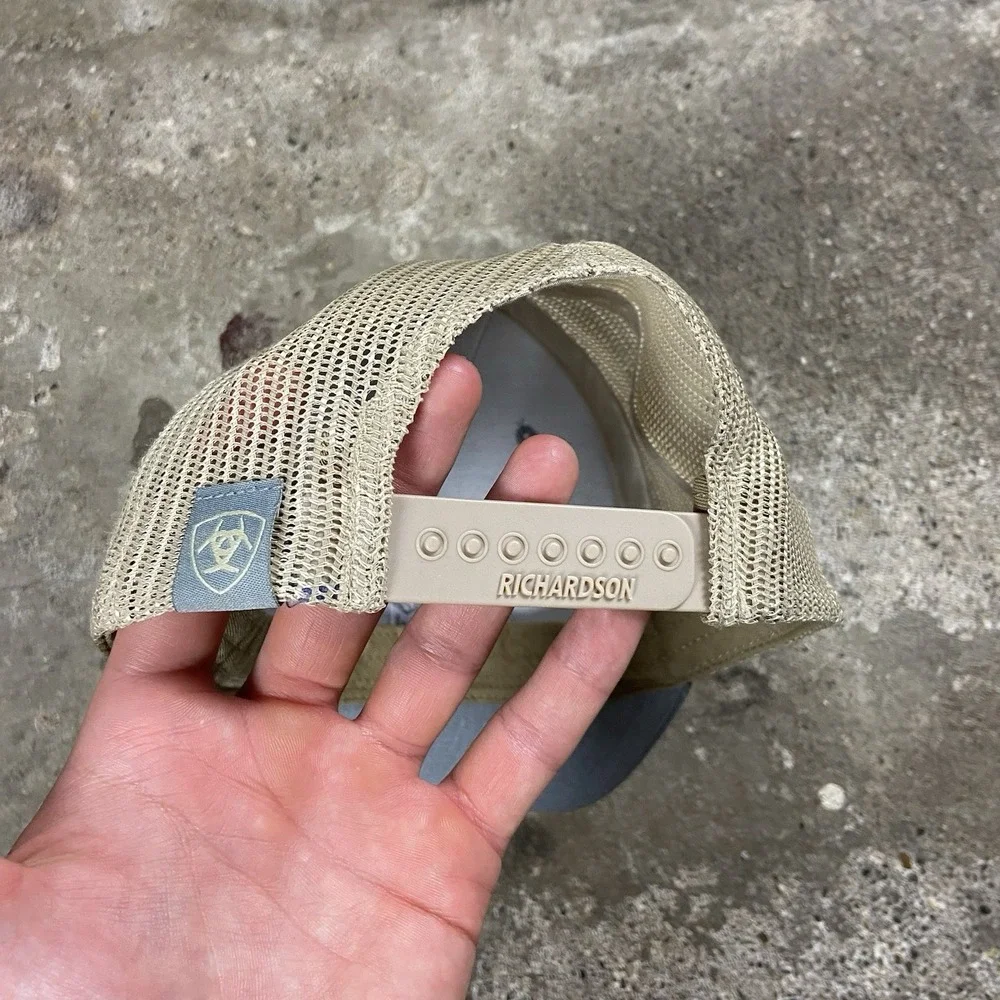 Richardson Ariat Trucker Cap Gray Snap Back Adjustable Mesh Utility Work Wear